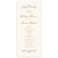 Romantic Rococo Wedding Programs Dusty Blue Signature