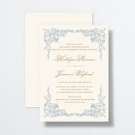 Romantic Rococo Wedding Invitations Dusty Blue Signature No Standard