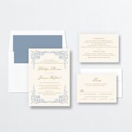 Romantic Rococo Wedding Invitations Dusty Blue Signature No Standard