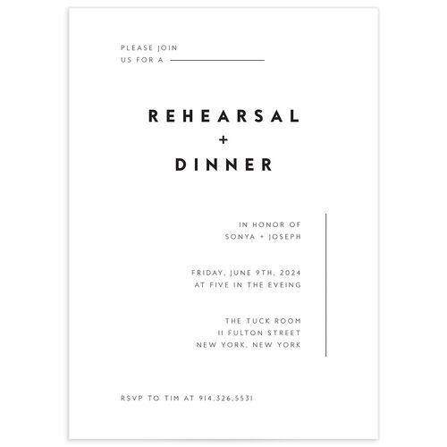 Contemporary Grace Rehearsal Dinner Invitations