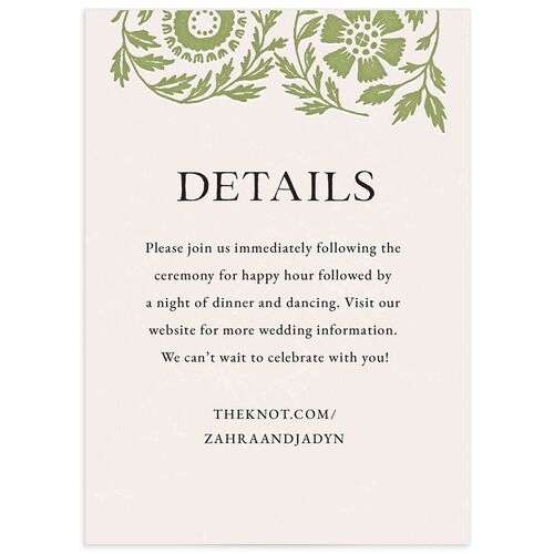 Block Print Wedding Enclosure Cards Meadow Signature