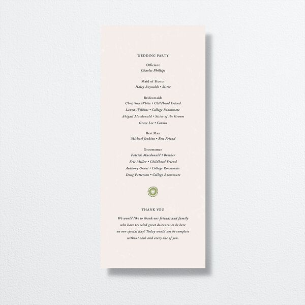 Block Print Wedding Programs back