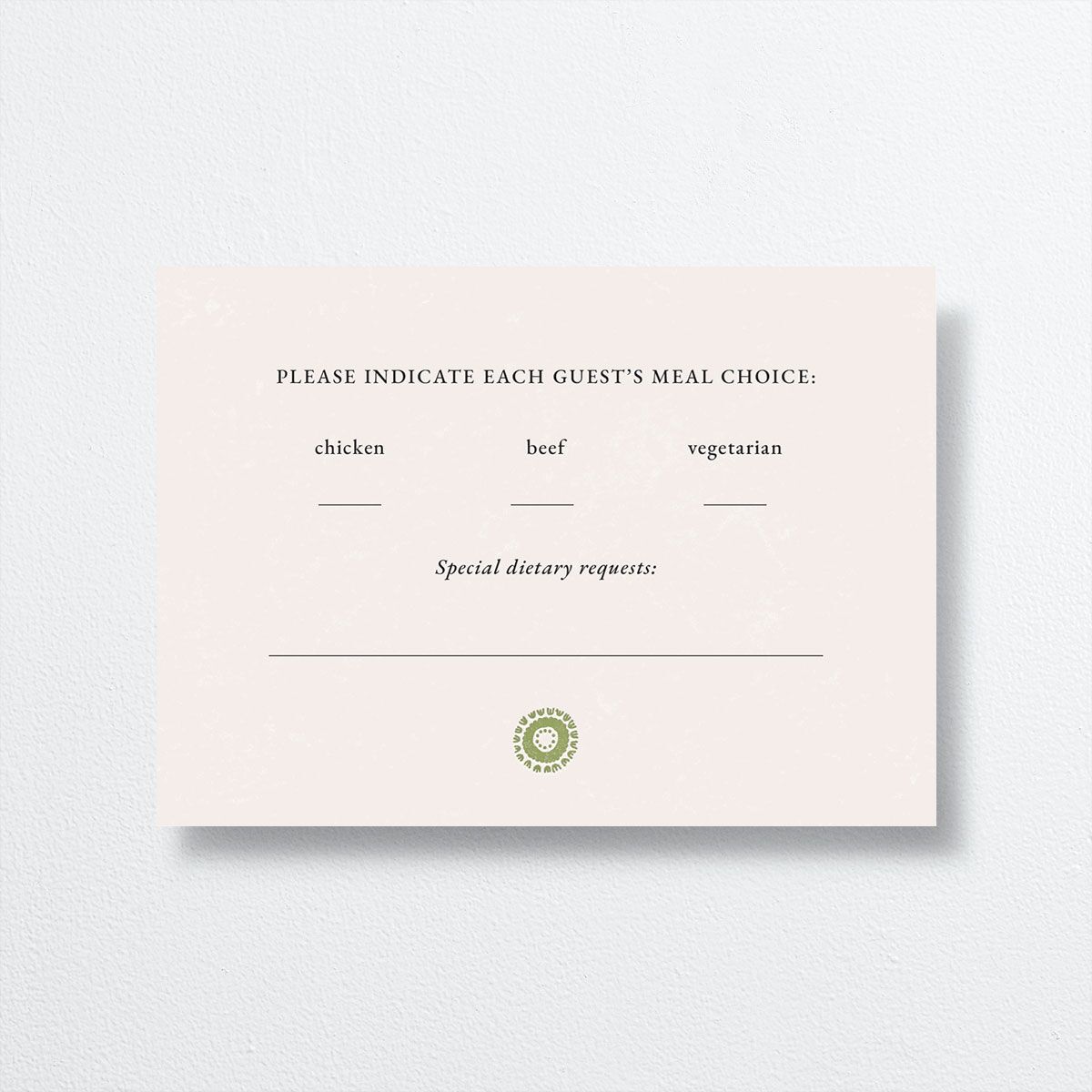 Block Print Wedding Response Cards back