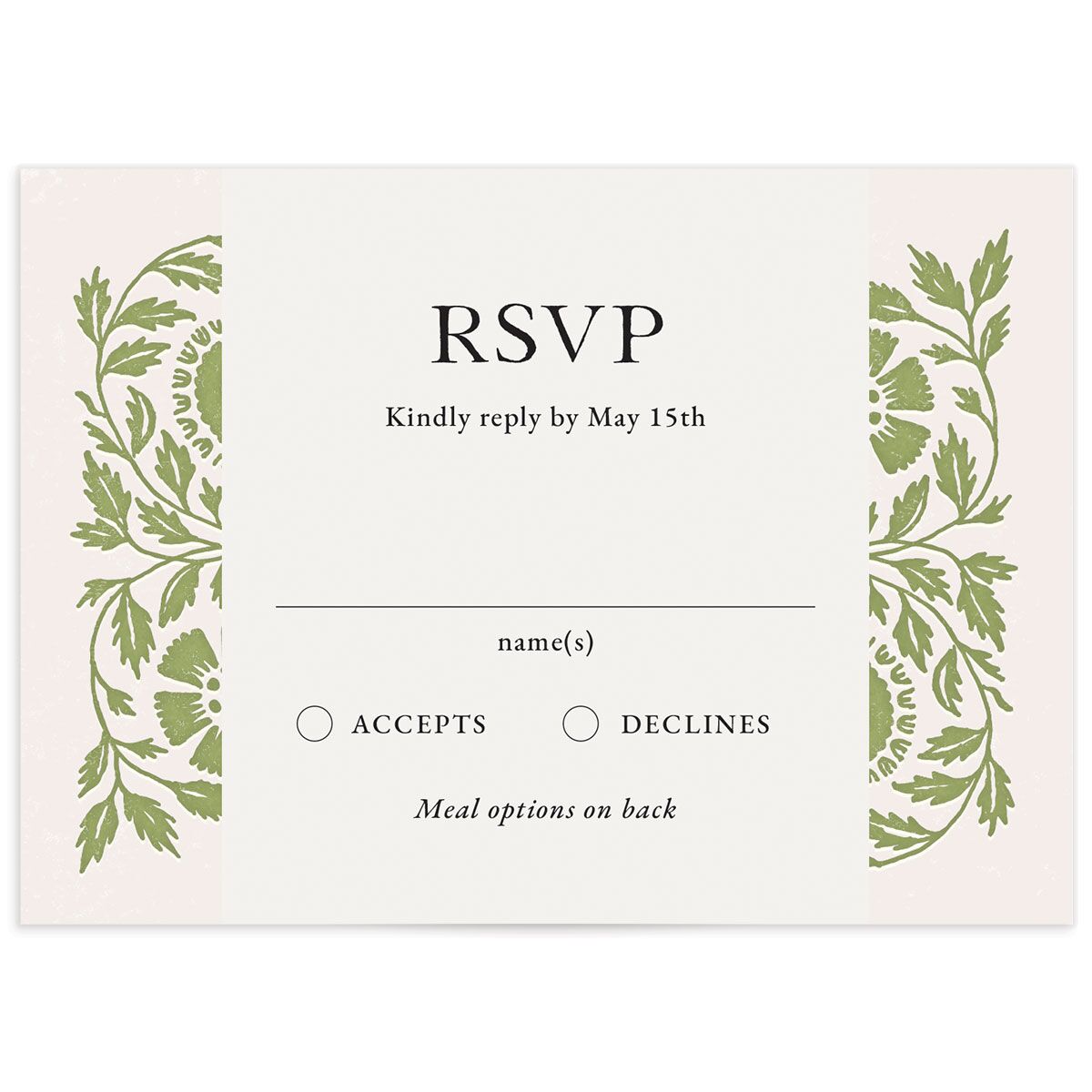Block Print Wedding Response Cards