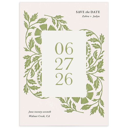 Block Print Save the Date Cards - 