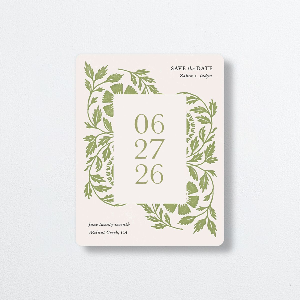 Block Print Save The Date Magnets Meadow Magnet Paper