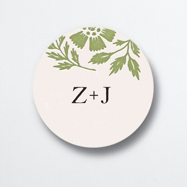Block Print Wedding Stickers front