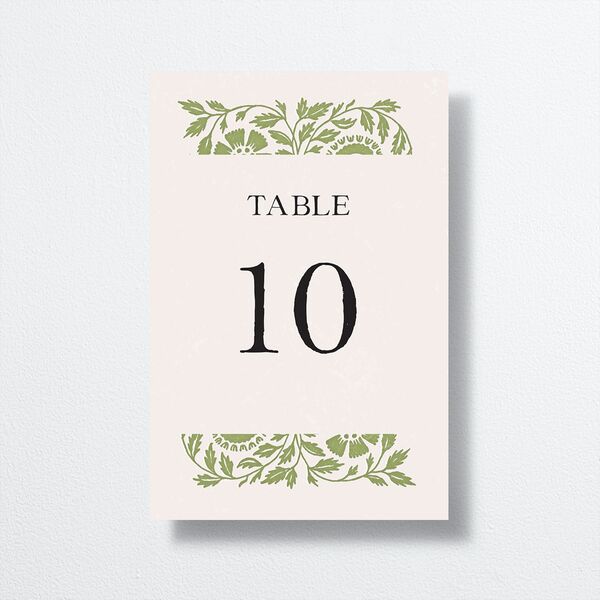Block Print Table Numbers Meadow Signature