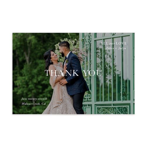 Block Print Thank You Postcards Bisque