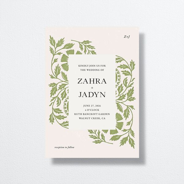 Block Print Wedding Invitations Meadow Signature No