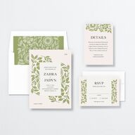 Block Print Wedding Invitations Meadow Signature No