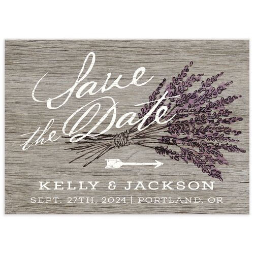 Country Lavender Save The Date Cards Plum Signature smooth No