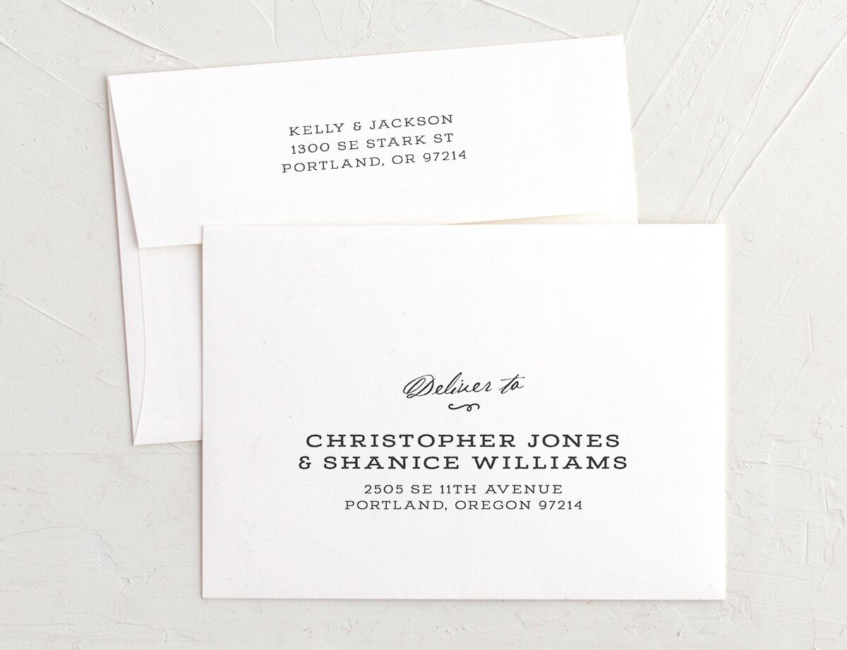 Country Lavender Thank You Card Envelopes White Plum Both Recipient and Return Addresses Signature Standard