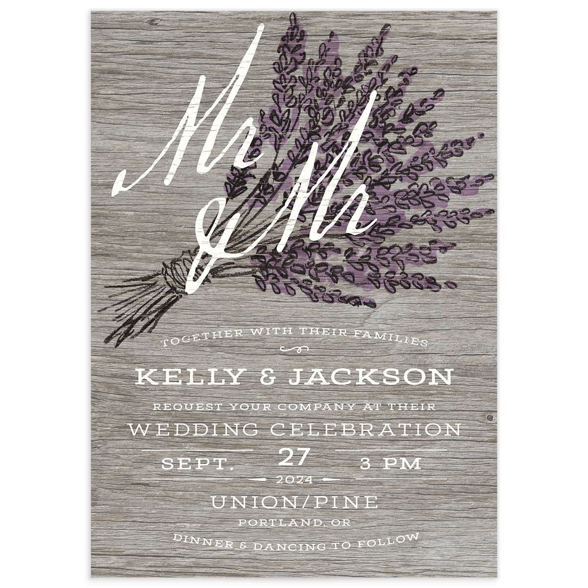 Country Lavender Wedding Invitations