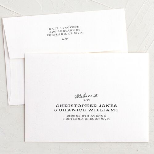 Country Lavender Wedding Invitation Envelopes White Standard Plum Both Recipient and Return Addresses