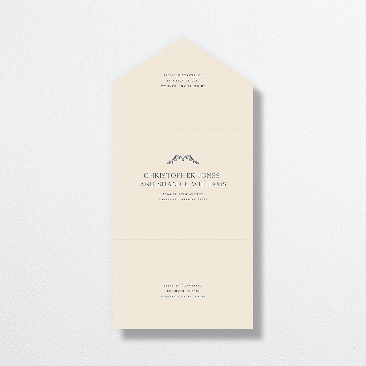 Vintage Ornate Frame All-in-One Wedding Invitations back
