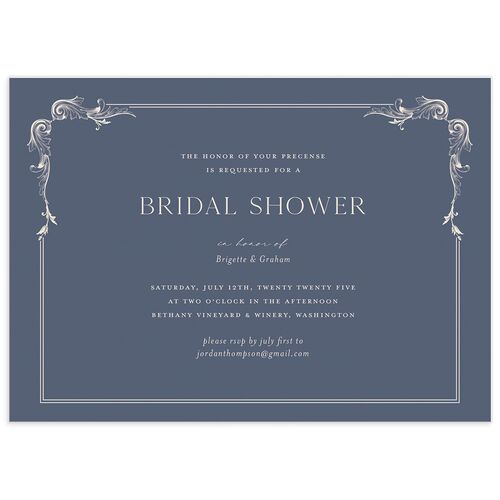 Vintage Ornate Frame Bridal Shower Invitations - 