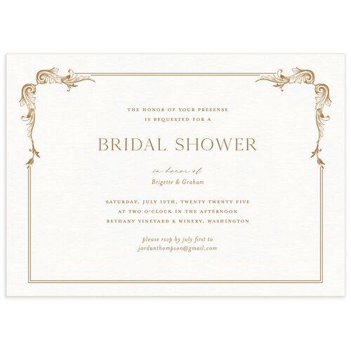 Vintage Ornate Frame Bridal Shower Invitations - 