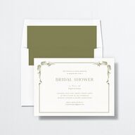Vintage Ornate Frame Bridal Shower Invitations Olive Signature Standard