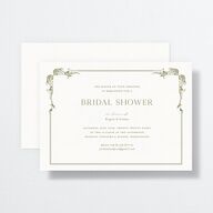 Vintage Ornate Frame Bridal Shower Invitations Olive Signature Standard