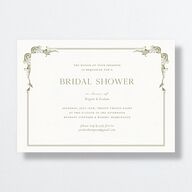 Vintage Ornate Frame Bridal Shower Invitations Olive Signature Standard
