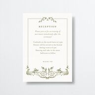 Vintage Ornate Frame Wedding Enclosure Cards Olive Signature Standard
