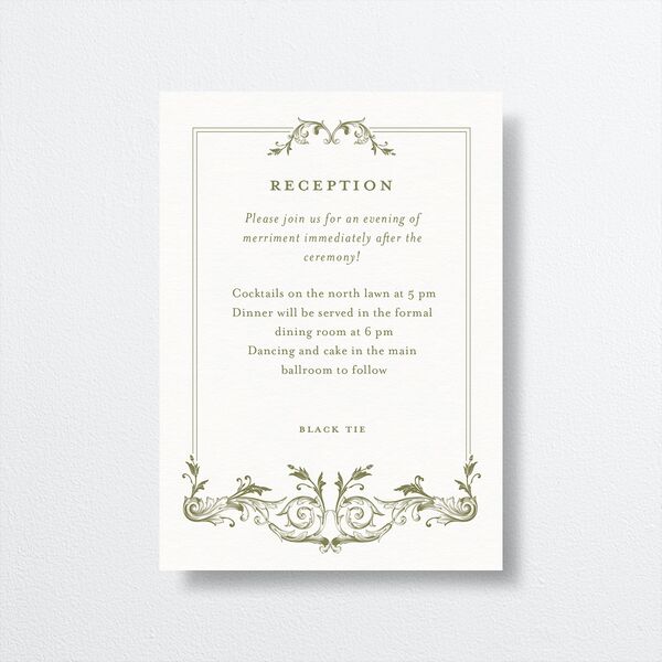 Vintage Ornate Frame Wedding Enclosure Cards Olive Signature Standard