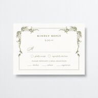 Vintage Ornate Frame Wedding Response Cards Olive Signature Standard