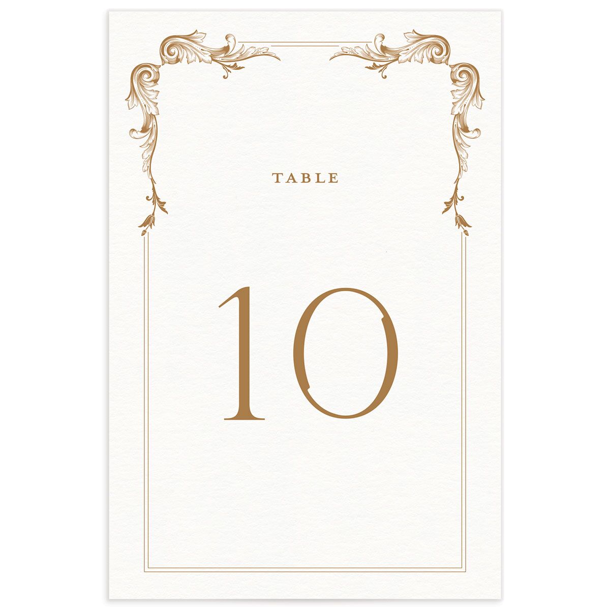Vintage Ornate Frame Table Numbers front in Gold