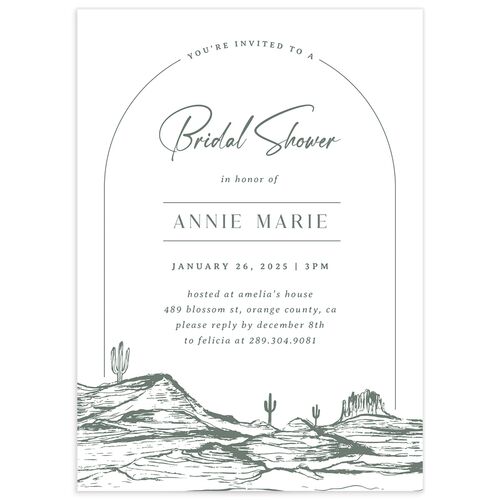 Western Cactus Bridal Shower Invitations Eucalyptus Signature