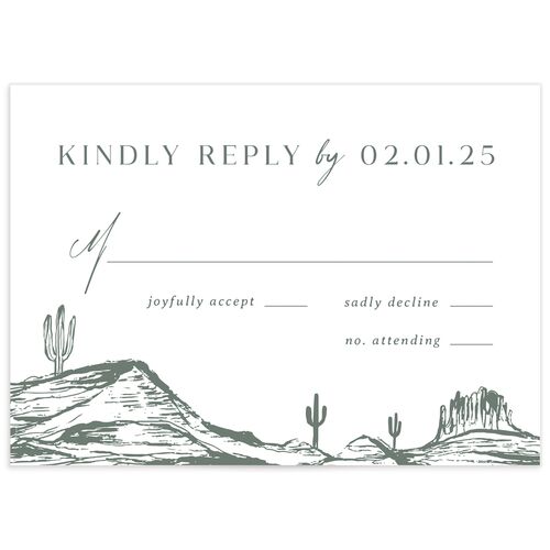Western Cactus Wedding Response Cards Eucalyptus Signature