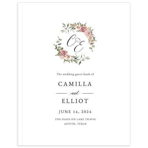 Floral Monogram Wedding Guest Book - 
