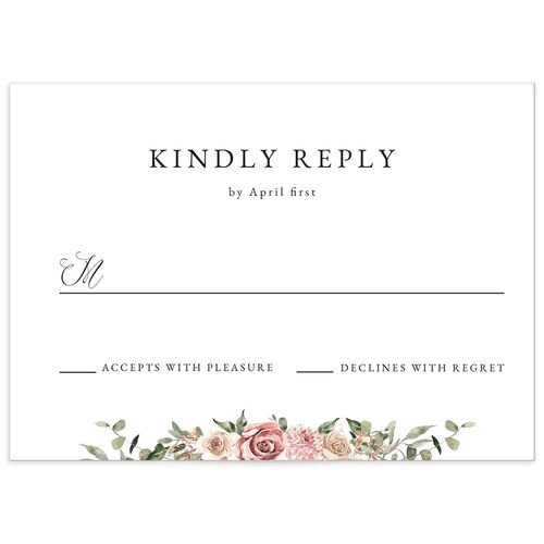 Floral Monogram Wedding Response Cards - 