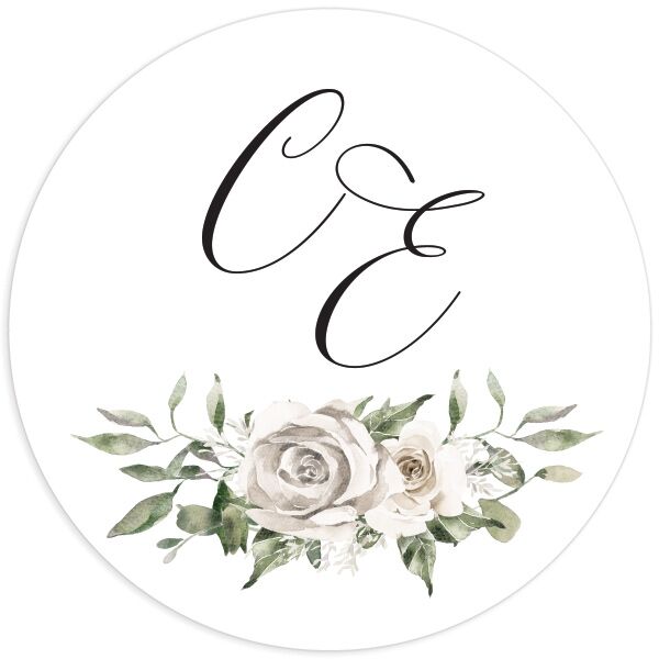 Floral Monogram Wedding Stickers