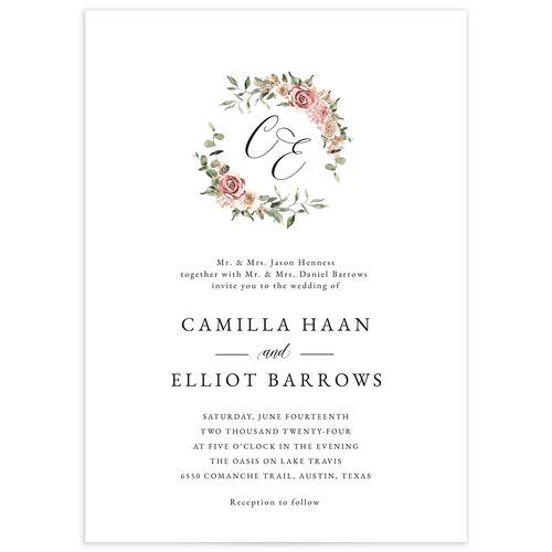 Floral Monogram Wedding Invitations - 