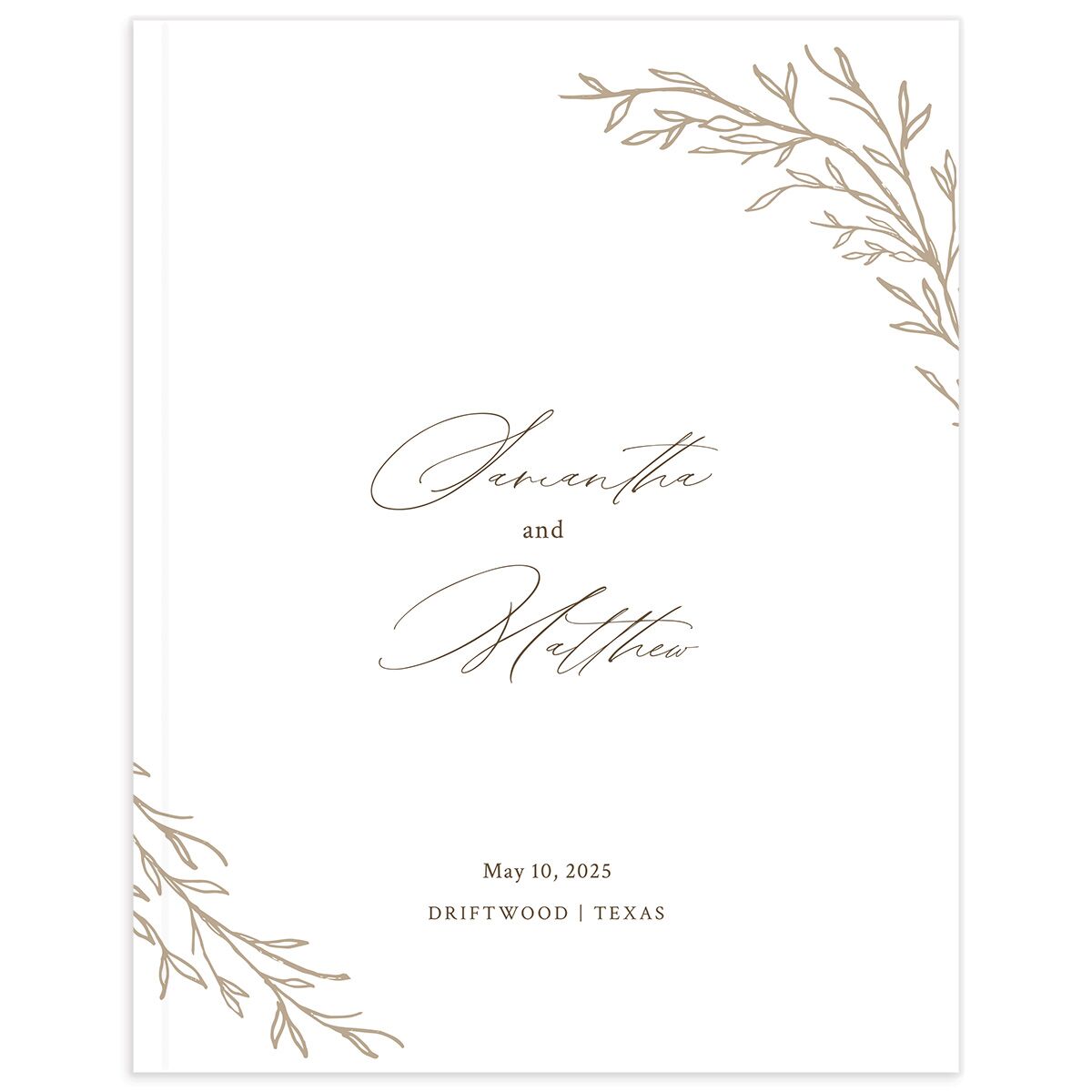 Rustic Branches Wedding Guest Book