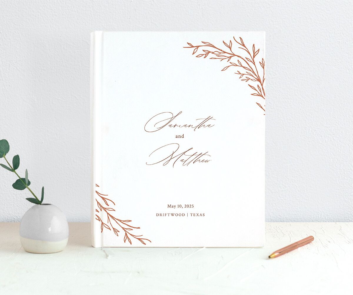Rustic Branches Wedding Guest Book front