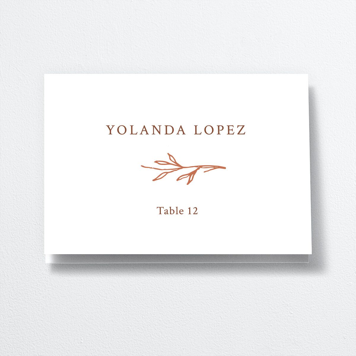Rustic Branches Place Cards front in red
