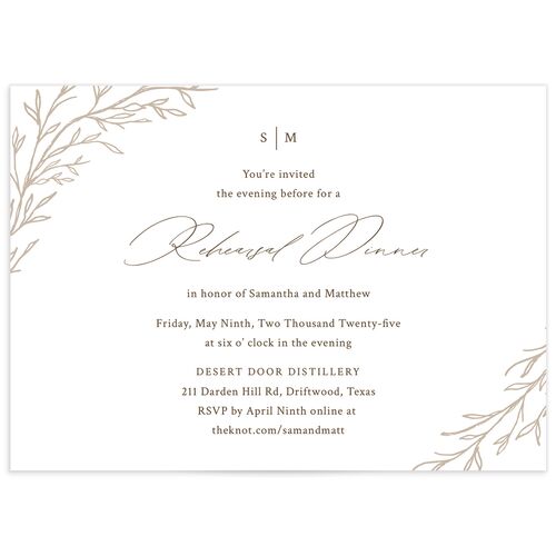 Rustic Branches Rehearsal Dinner Invitations - 