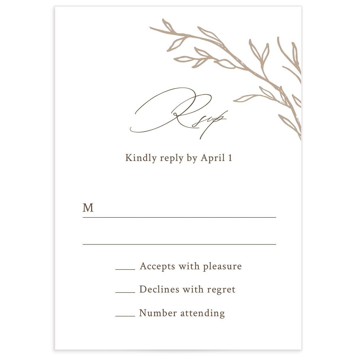 Rustic Branches Wedding Response Cards