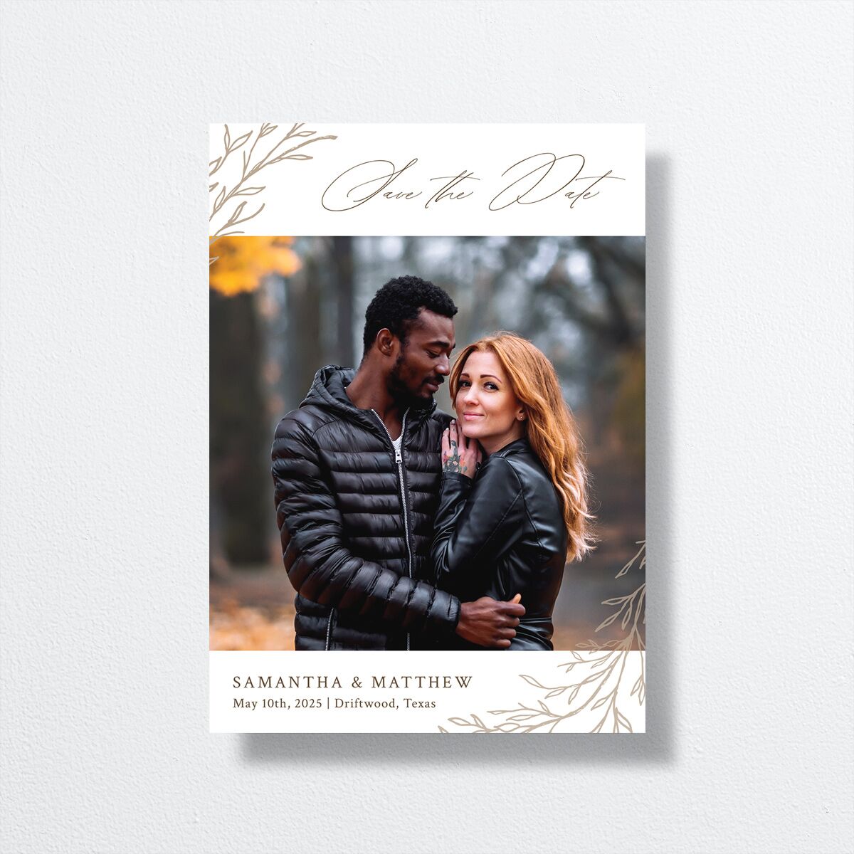 Rustic Branches Save The Date Cards front