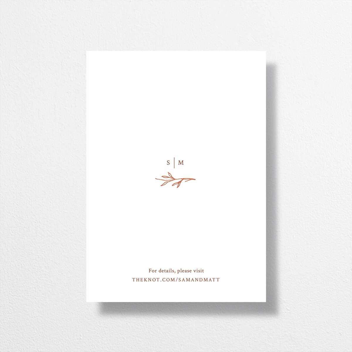 Rustic Branches Save The Date Cards back