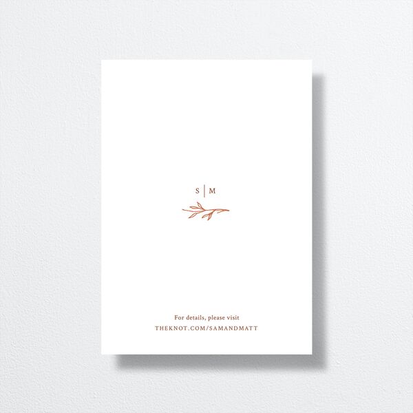 Rustic Branches Save The Date Cards back