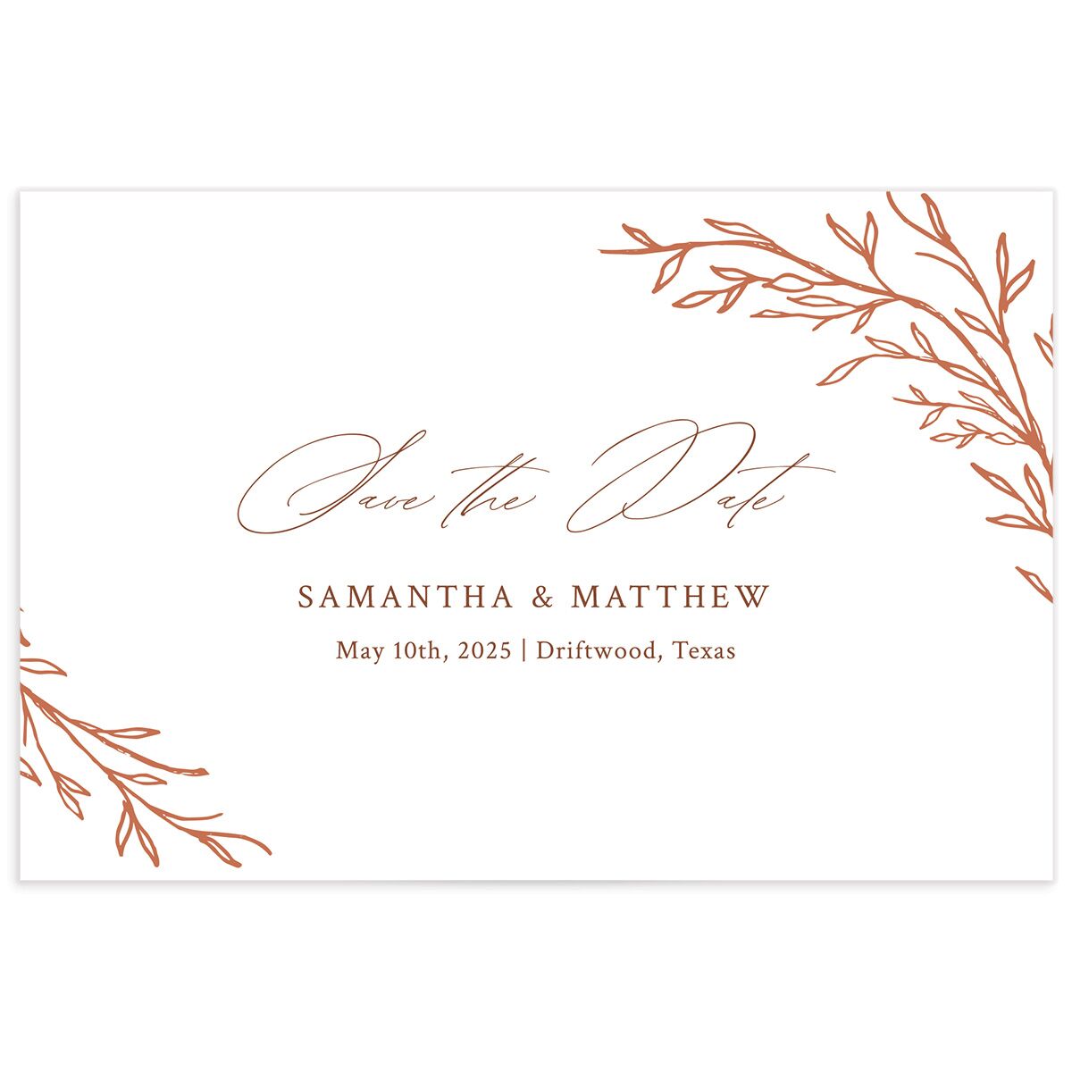 Rustic Branches Save The Date Postcards 
