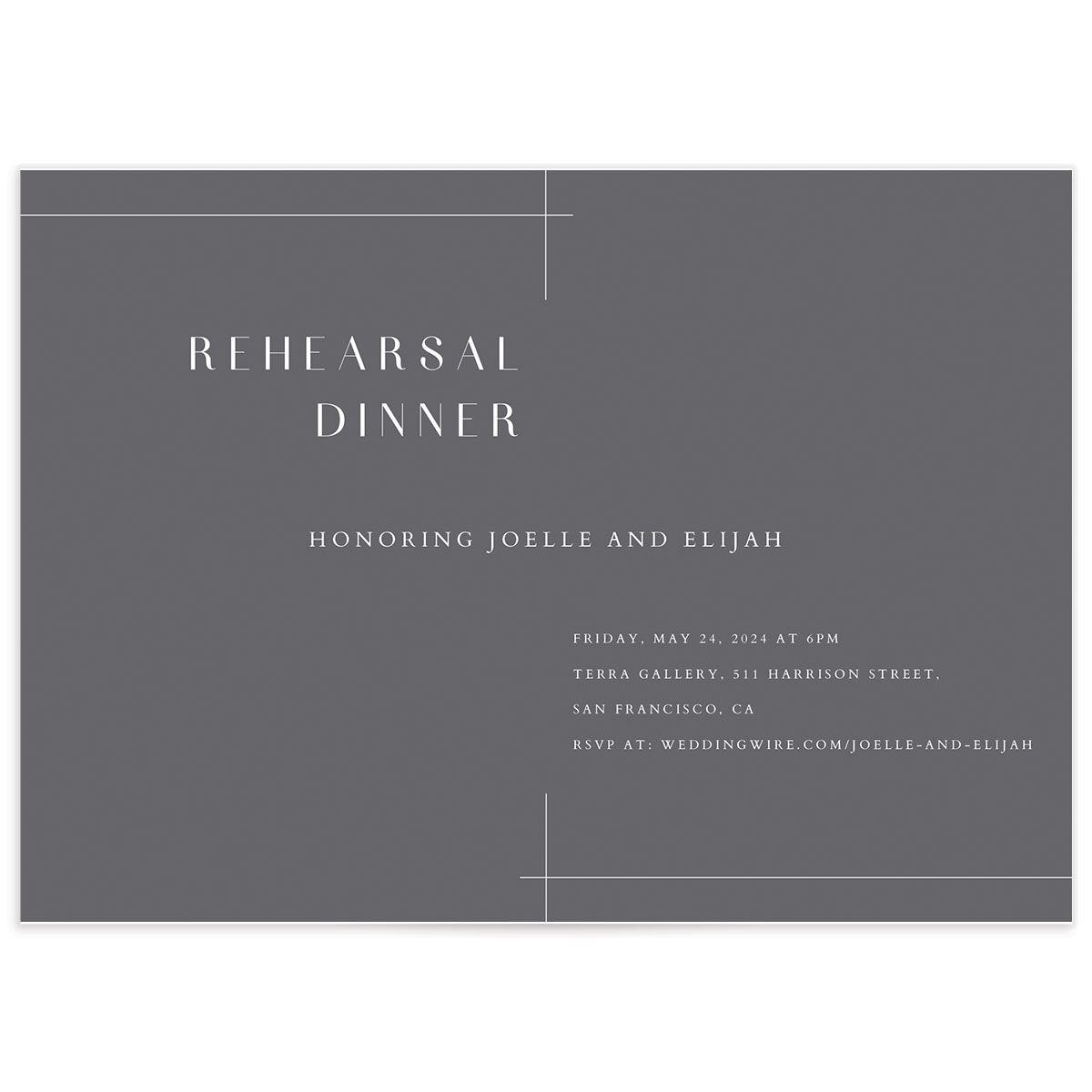 Minimal Lines Rehearsal Dinner Invitations