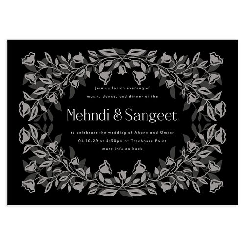 Rustic Nouveau Bridal Shower Invitations Licorice Signature Blank Standard