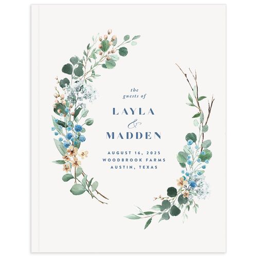 Rustic Greenery Wedding Guest Book Cornflower