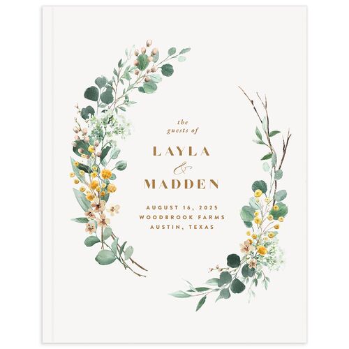 Rustic Greenery Wedding Guest Book Dijon