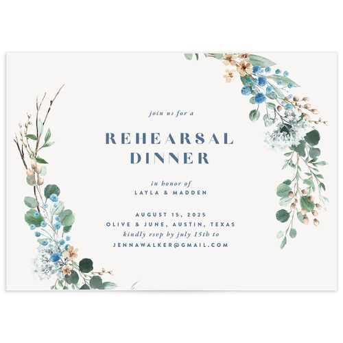 Rustic Greenery Rehearsal Dinner Invitations - 