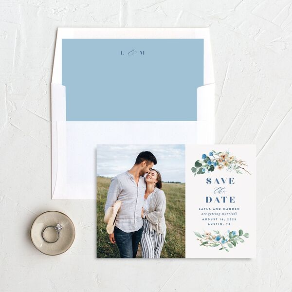 Rustic Greenery Save The Date Cards Cornflower Signature smooth No